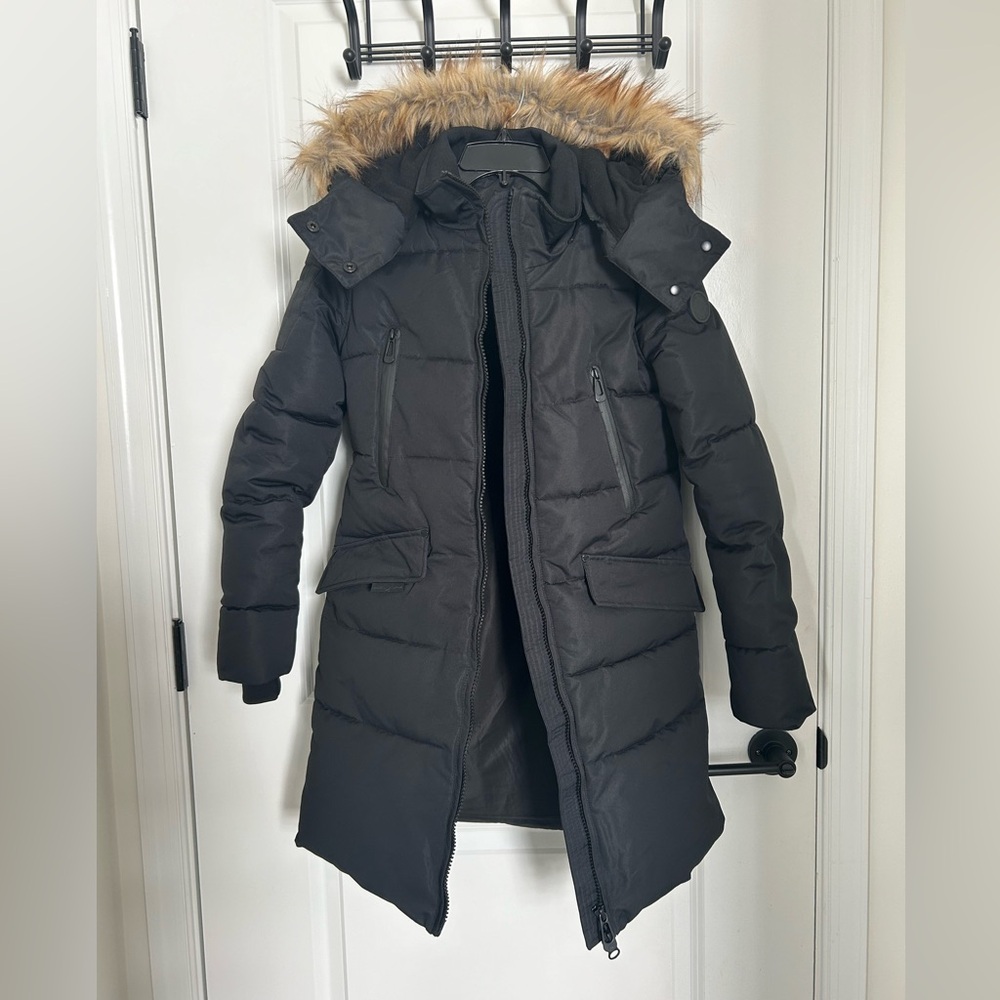 Noize Black Addie Parka Quilted Puffer Coat Women’s Size XS